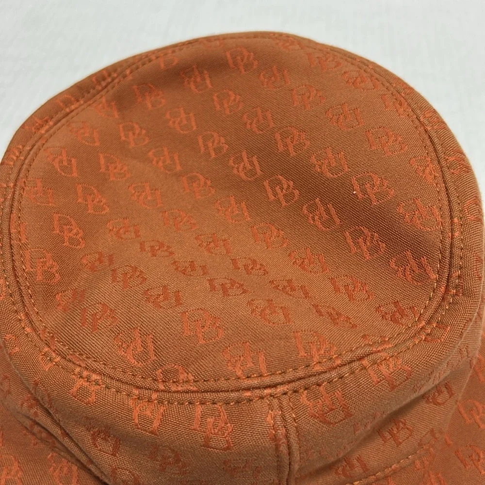 Vintage Dooney & Bourke Orange Bucket Y2K Hat Monogram Logo - Size Small